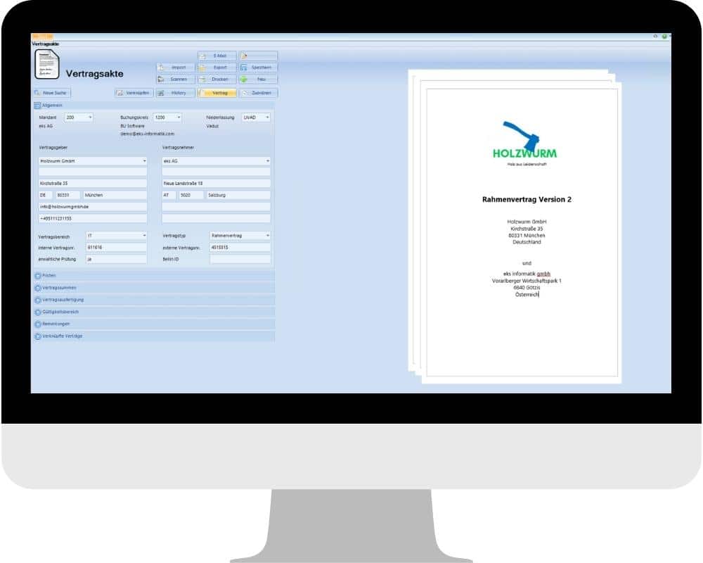 Vertragsmanagement - Digitale Vertragsakte